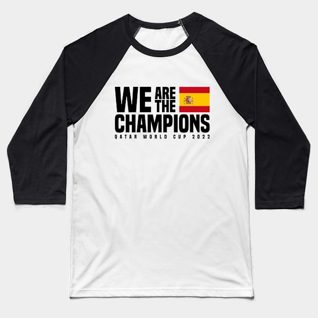 Qatar World Cup Champions 2022 - Spain Baseball T-Shirt by Den Vector